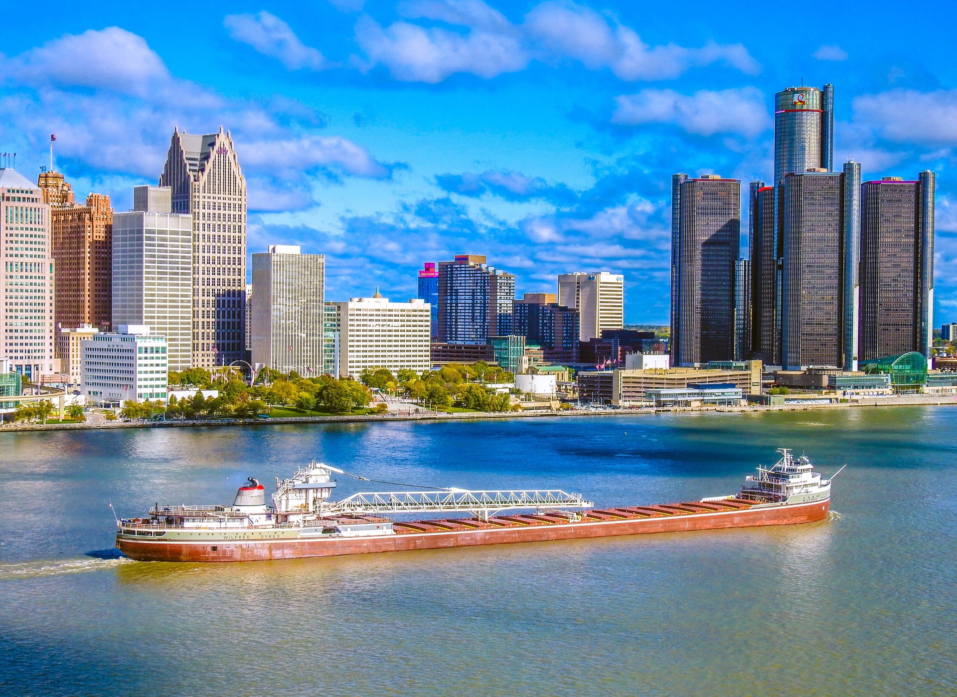 Wilfred Sykes on the Detroit River